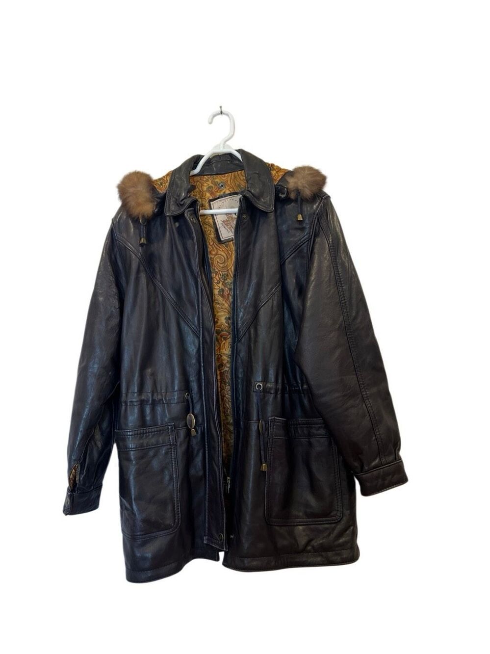 Vintage Italian leather Anorak jacket Sz.M
